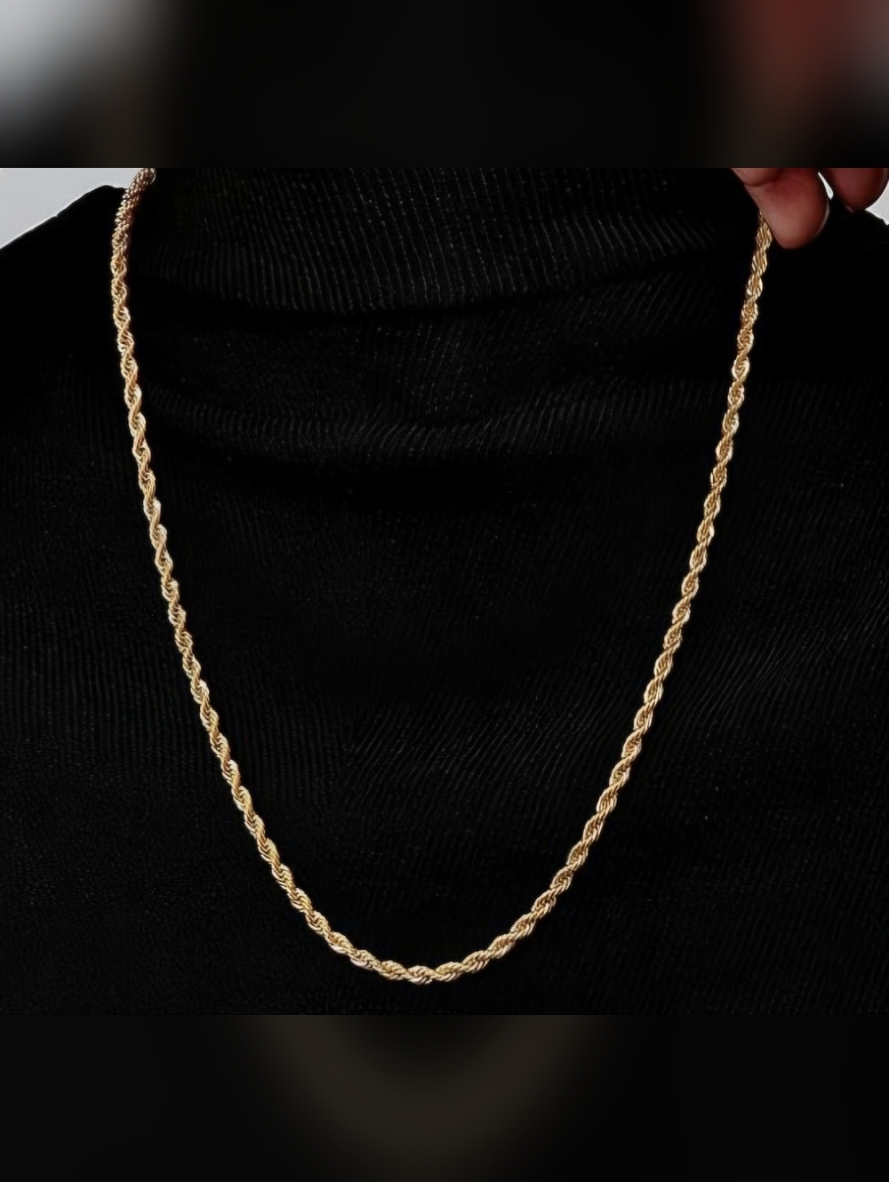 Gold Rope Chain Necklace - Picture 5 of 8